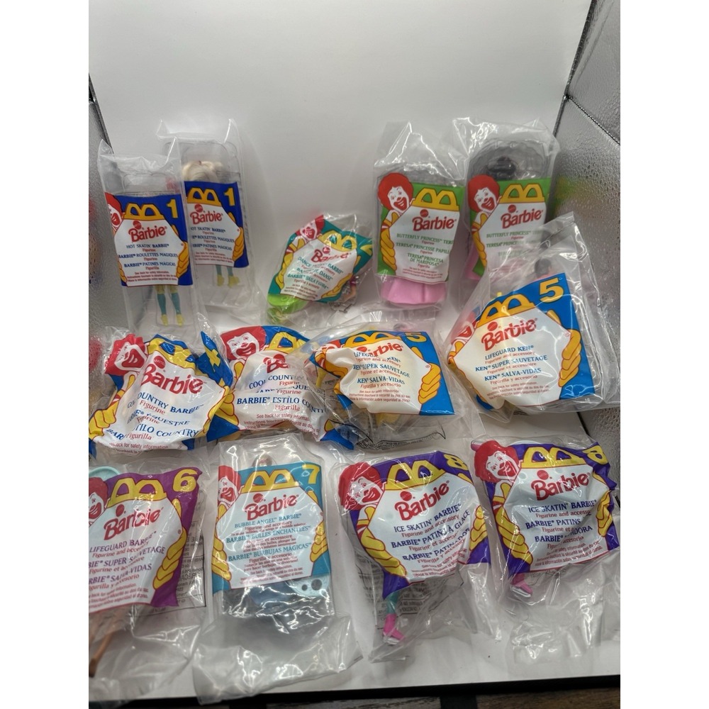 VINTAGE 1994 McDonald's Happy Meal Toys BARBIE Complete set of 8 UNOPENED